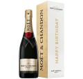 SZAMPAN MOET&amp;CHANDON BRUT IMPERIAL 0,75L + OPAKOWANIE HAPPY BIRTHDAY