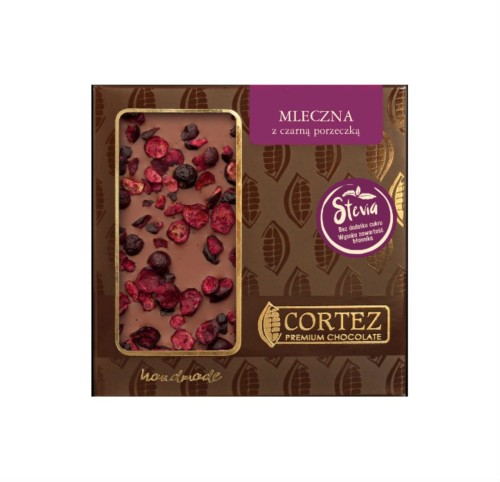 CZEKOLADA MLECZNA CORTEZ STEVIA - CZARNA PORZECZKA 85G