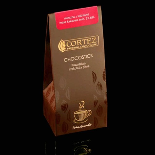 CORTEZ CHOCOSTICK - CZEKOLADA PITNA MLECZNA Z WIŚNIAMI 40G