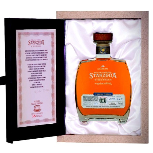 POLSKA WÓDKA STARZONA W BECZKACH/TEMPRANILLO 0,7L + PUDEŁKO