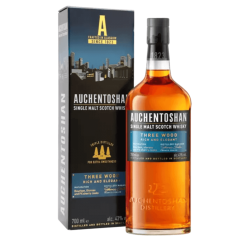 AUCHENTOSHAN THREE WOOD SINGLE MALT WHISKY 0,7L + KARTONIK