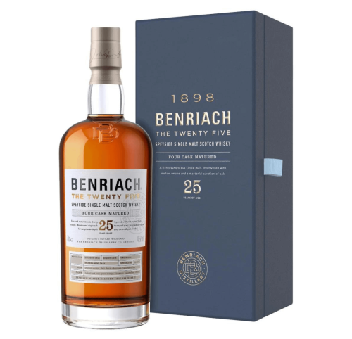 BENRIACH 25YO SINGLE MALT WHISKY 0,7L + PUDEŁKO