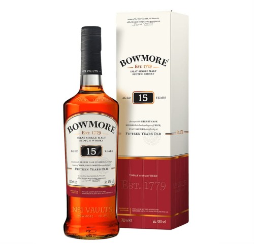 BOWMORE 15YO SINGLE MALT WHISKY 0,7L + KARTON