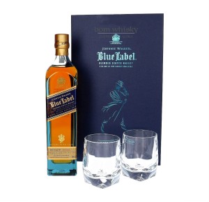 JOHNNIE WALKER BLUE LABEL WHISKY 0,7L + 2 SZKLANKI
