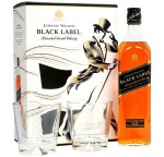 JOHNNIE WALKER BLACK LABEL WHISKY 0,7L - 2 SZKLANKI + KARTONIK