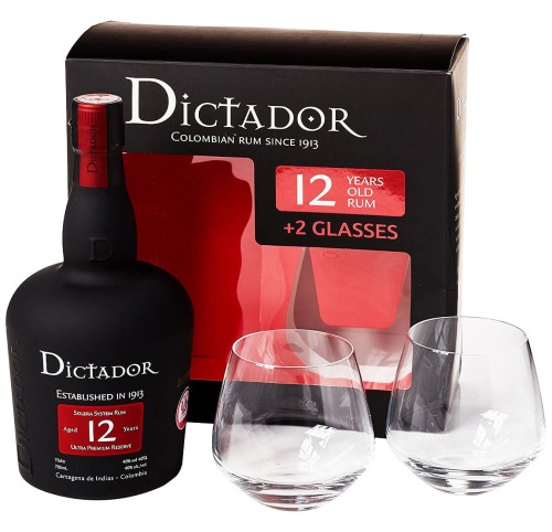 DICTADOR 12YO RUM 0,7L + 2 SZKLANKI