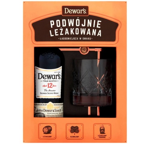 DEWAR'S 12YO BLENDED SCOTCH WHISKY 0,7L - SZKLANKA + OPAKOWANIE