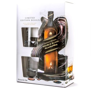 JOHNNIE WALKER DOUBLE BLACK WHISKY 0,7L - 2 SZKLANKI + OPAKOWANIE