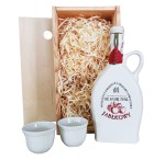 MIÓD PITNY JAROS DWÓJNIAK JABŁKOWY 0,75L + 2 CZARKI 80ML + SKRZYNKA