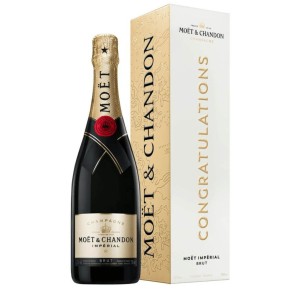 SZAMPAN MOET&CHANDON BRUT IMPERIAL 0,75L + OPAKOWANIE CONGRATULATION