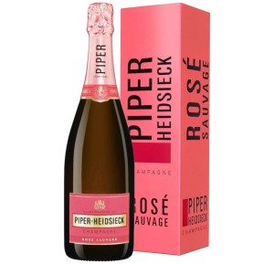 SZAMPAN PIPER-HEIDSIECK ROSÉ SAUVAGE RÓŻOWY WYTRAWNY 0,75L + OPAKOWANIE RÓŻOWA INTENSYWNOŚĆ