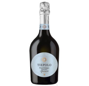 TIEPOLO SPARKLING PINOT GRIGIO BIAŁE PÓŁWYTRAWNE MUSUJĄCE WINO WŁOSKIE 0,75L DELIKATNOŚĆ WŁOSKICH WIN MUSUJĄCYCH W PĘKATEJ BUTELCE