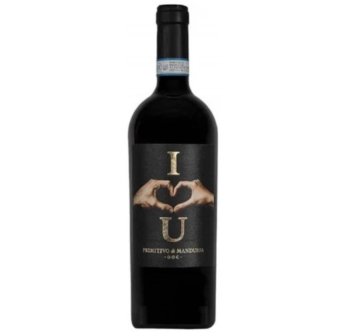 WINO WŁOSKIE I LOVE YOU PRIMITIVO DI MANDURIA DOC CZERWONE WYTRAWNE 0,75L ORYGINALNE WYZNANIE UCZUĆ