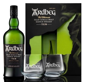 ARDBEG 10YO SINGLE MALT WHISKY 0,7L +  2 SZKLANKI
