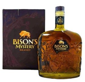 BISON'S MYSTERY BRANDY 0,7L + KARTON BRANDY Z AZERBEJDŻANU O MOCY BIAŁOWIEŻY